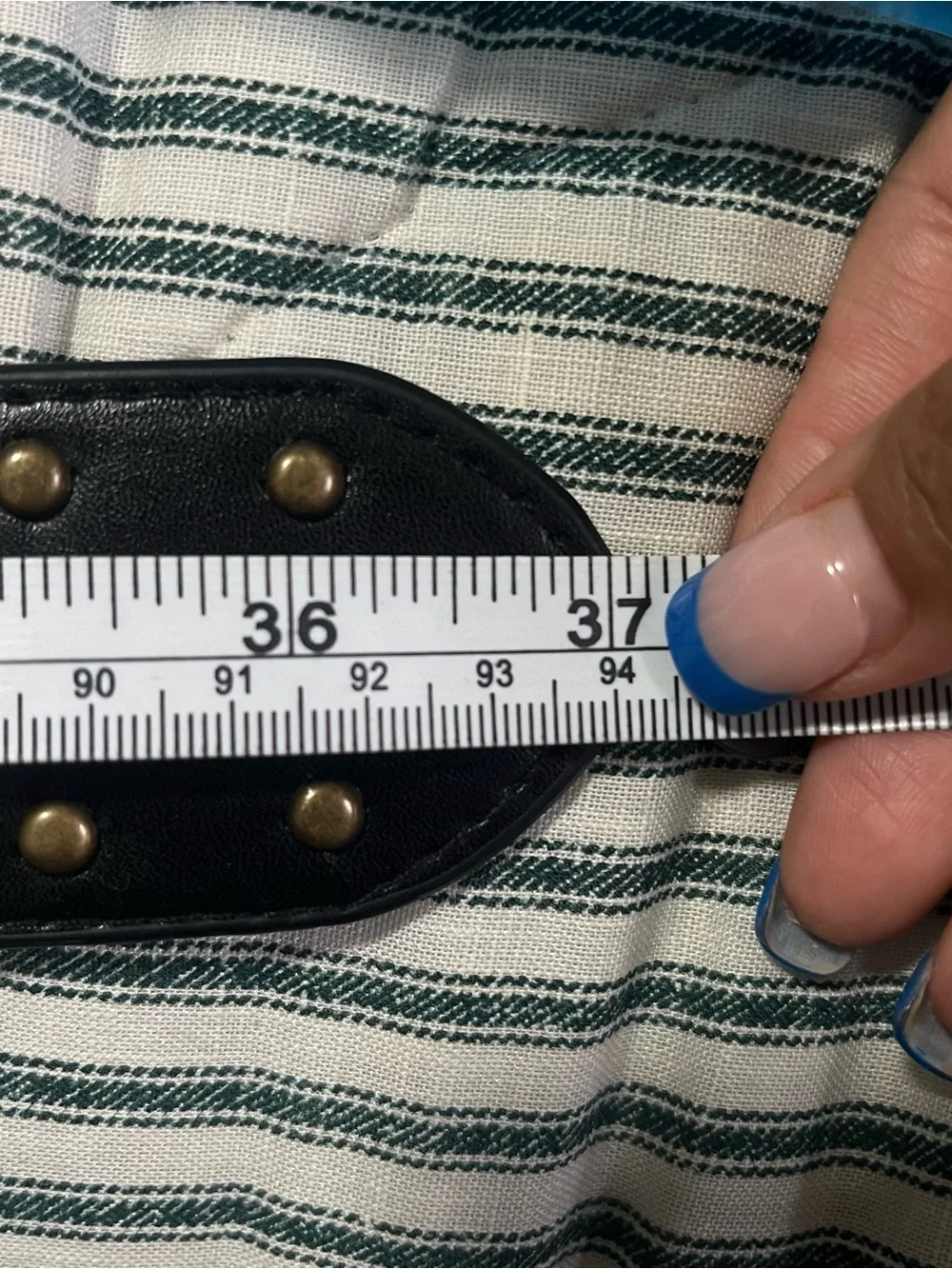 Y2K Black Studded Leather Waist Belt with Antique Gold Ring Buckle